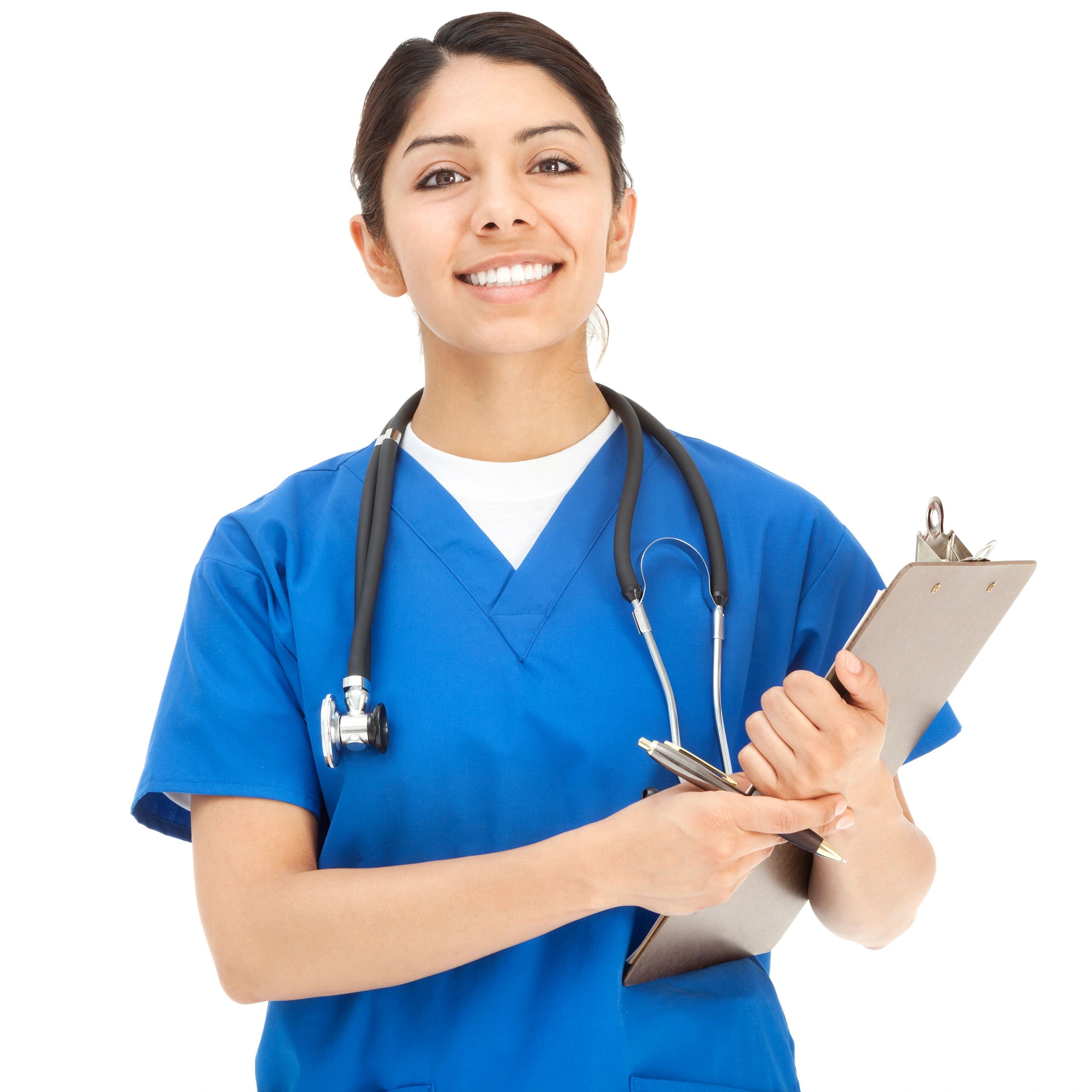 Portrait of a healthcare professional holding a clipboard