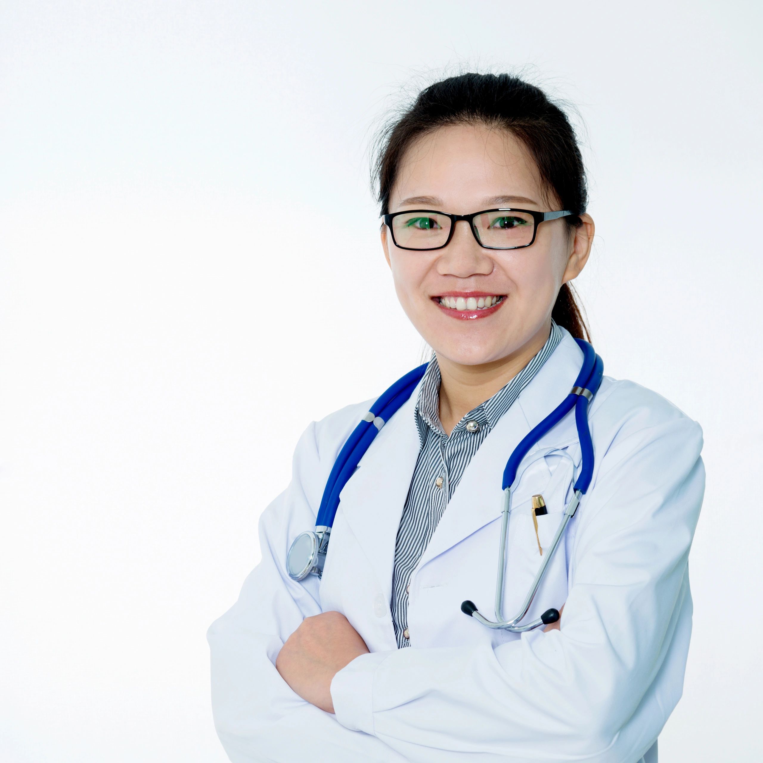 Portrait of a clinician in a white coat